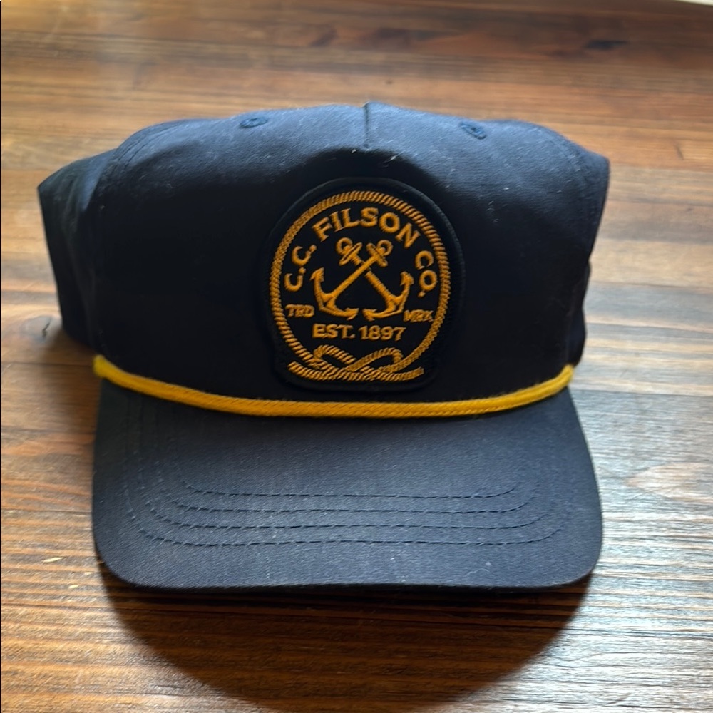 C.C. Filson Co. Navy Cap with Yellow Embroidery